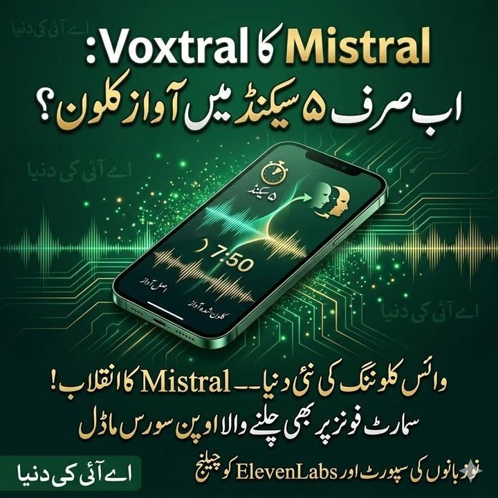 مسٹرل (Mistral) کا Voxtral : اب صرف 5 سیکنڈ میں آواز کلون