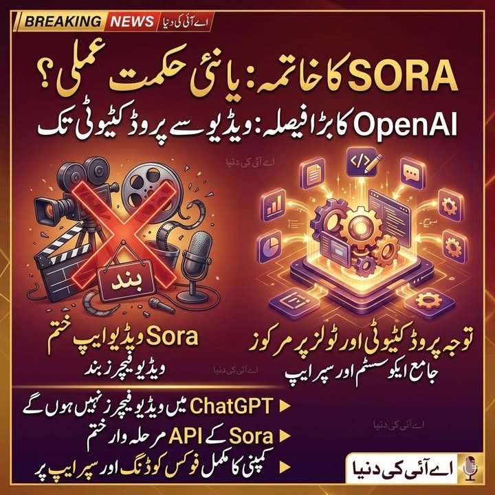 سورا(Sora) کا اختتام اور نئی حکمت عملی؟ OpenAI کا بڑا فیصلہ