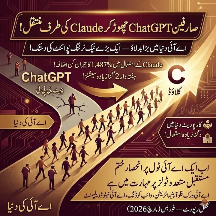 صارفین ChatGPT چھوڑ کر Claude کی طرف منتقل : اے آئی کی دنیا میں بڑی تبدیلی