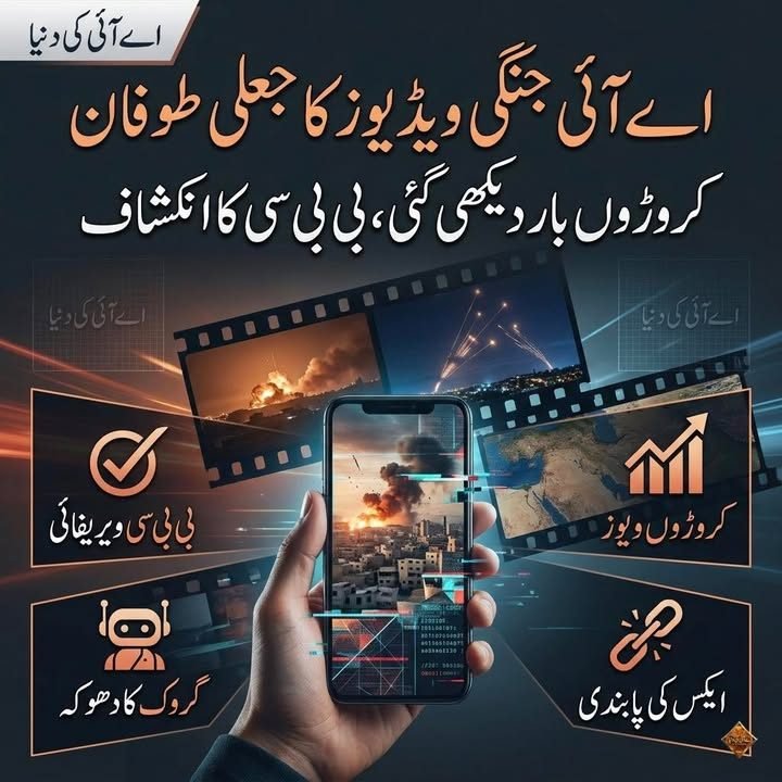 جنگ کے دوران اے آئی ویڈیوز کی لہر :جعلی فوٹیج کروڑوں بار دیکھی گئی