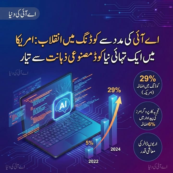 امریکا میں اب ہر تیسرا کوڈ اے آئی لکھ رہی ہے