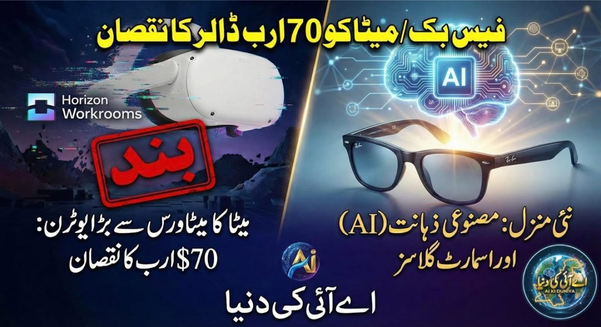 میٹا کا 70 ارب ڈالر کے نقصان کے بعد، میٹاورس بند کرنے کا اعلان : اب فوکس اے آئی پر