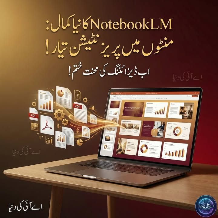 نوٹ بک ایل ایم کا سلائیڈز کا فیچر