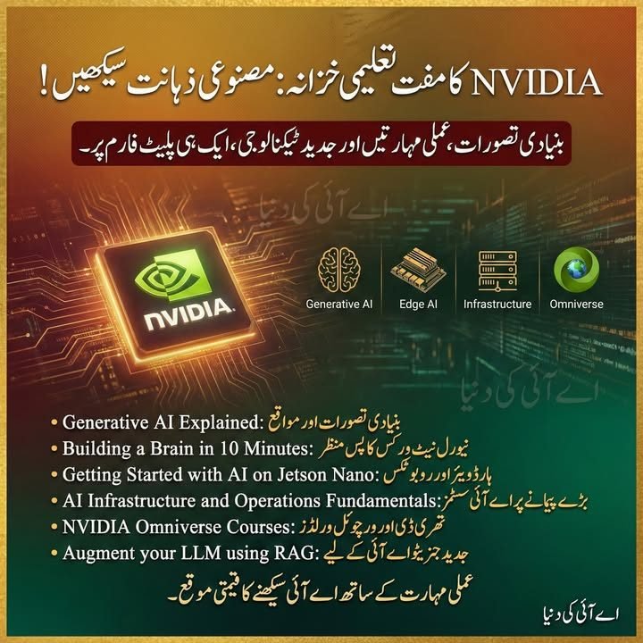 ایک گھنٹے میں اے آئی کی دنیا: NVIDIA لرننگ پلیٹ فارم