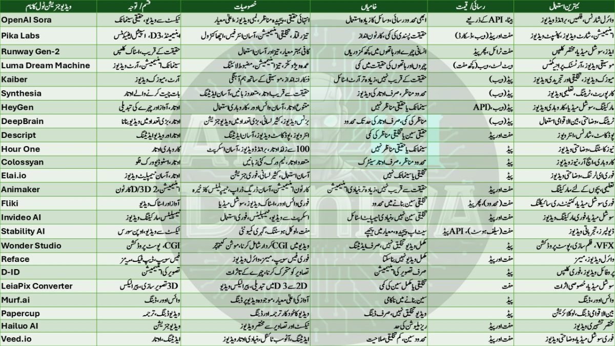 2025 کے  کچھ بہترین AI ویڈیو جنریشن ٹولز